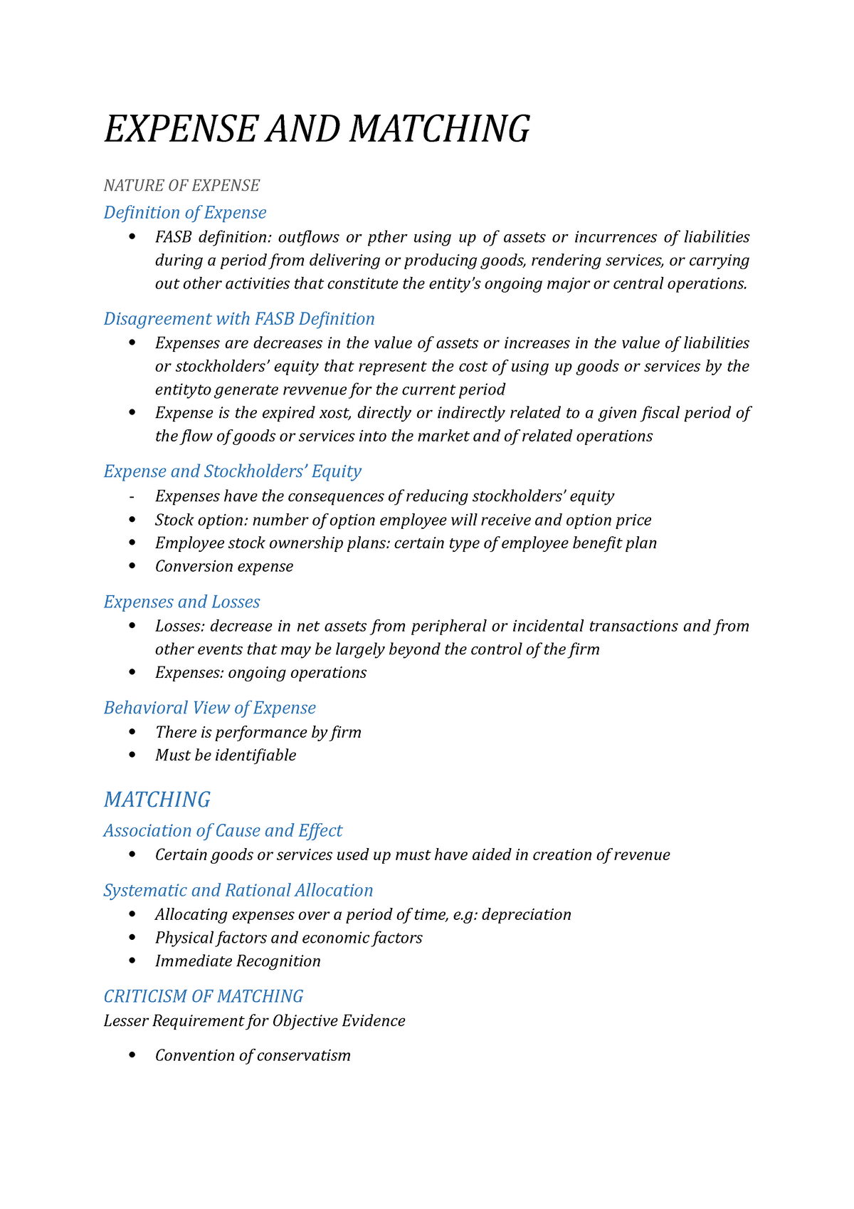 vk-ch-9-summary-accounting-theory-expense-and-matching-nature-of