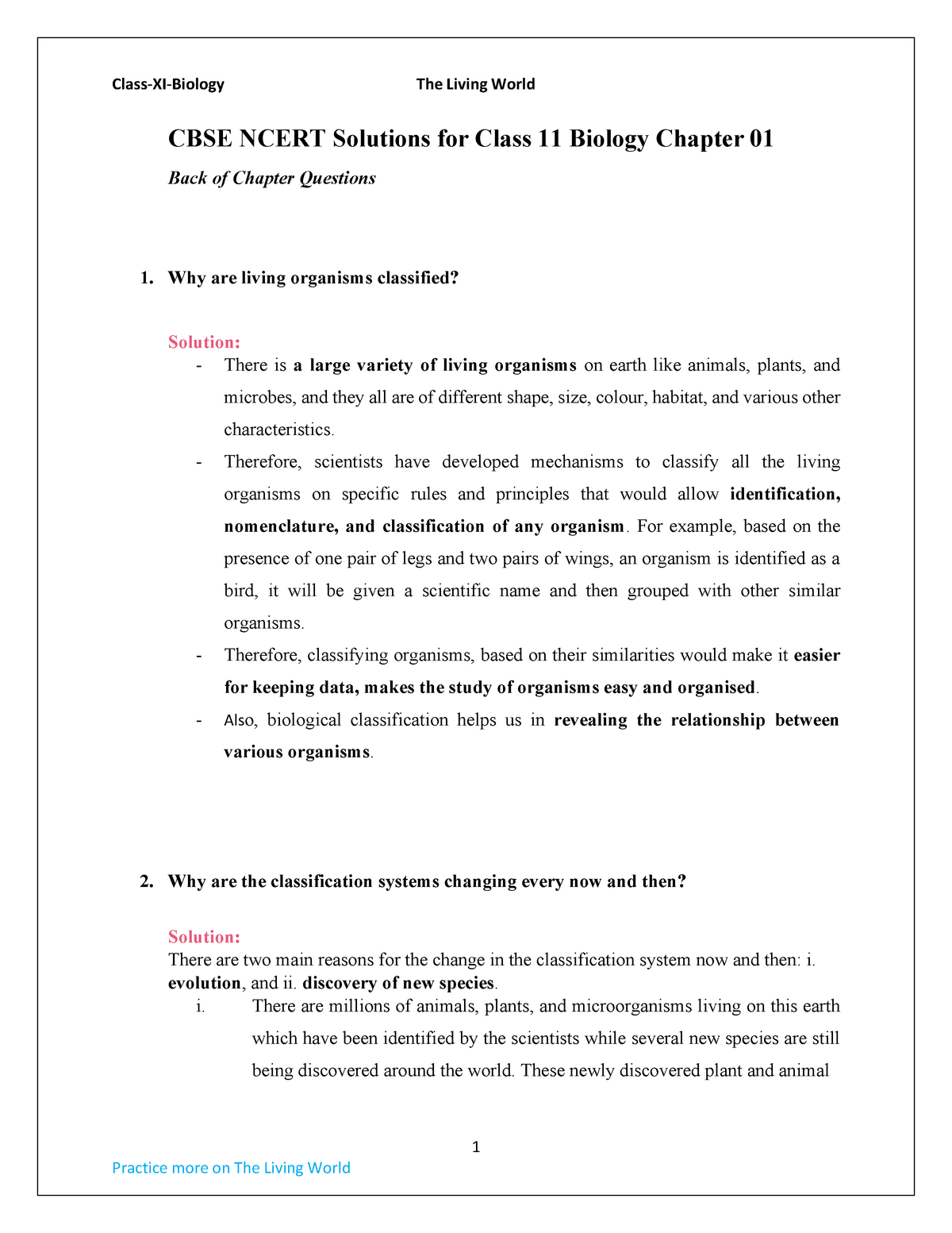 B-1 - Practice Problems And Exercise With Solutions. - 1 CBSE NCERT ...