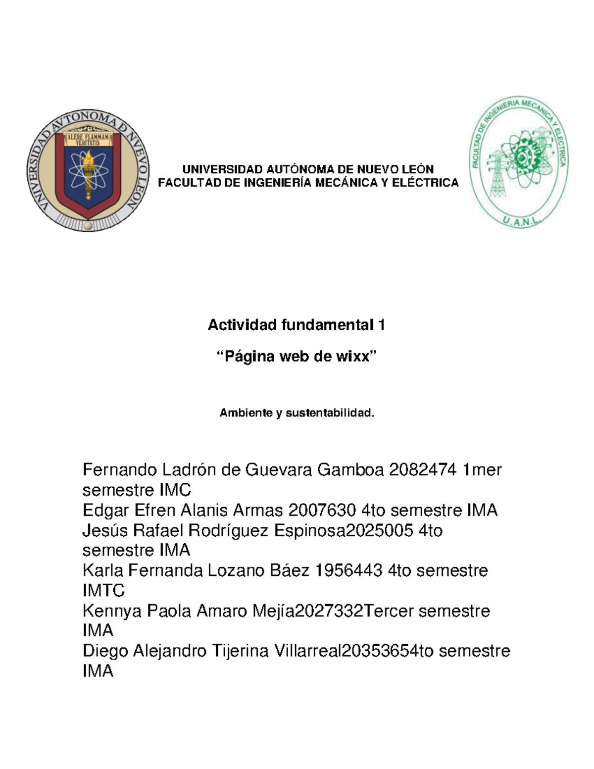 Actividad fundamental 1 - UNIVERSIDAD AUTÓ NOMA DE NUEVO LEÓ N FACULTAD ...