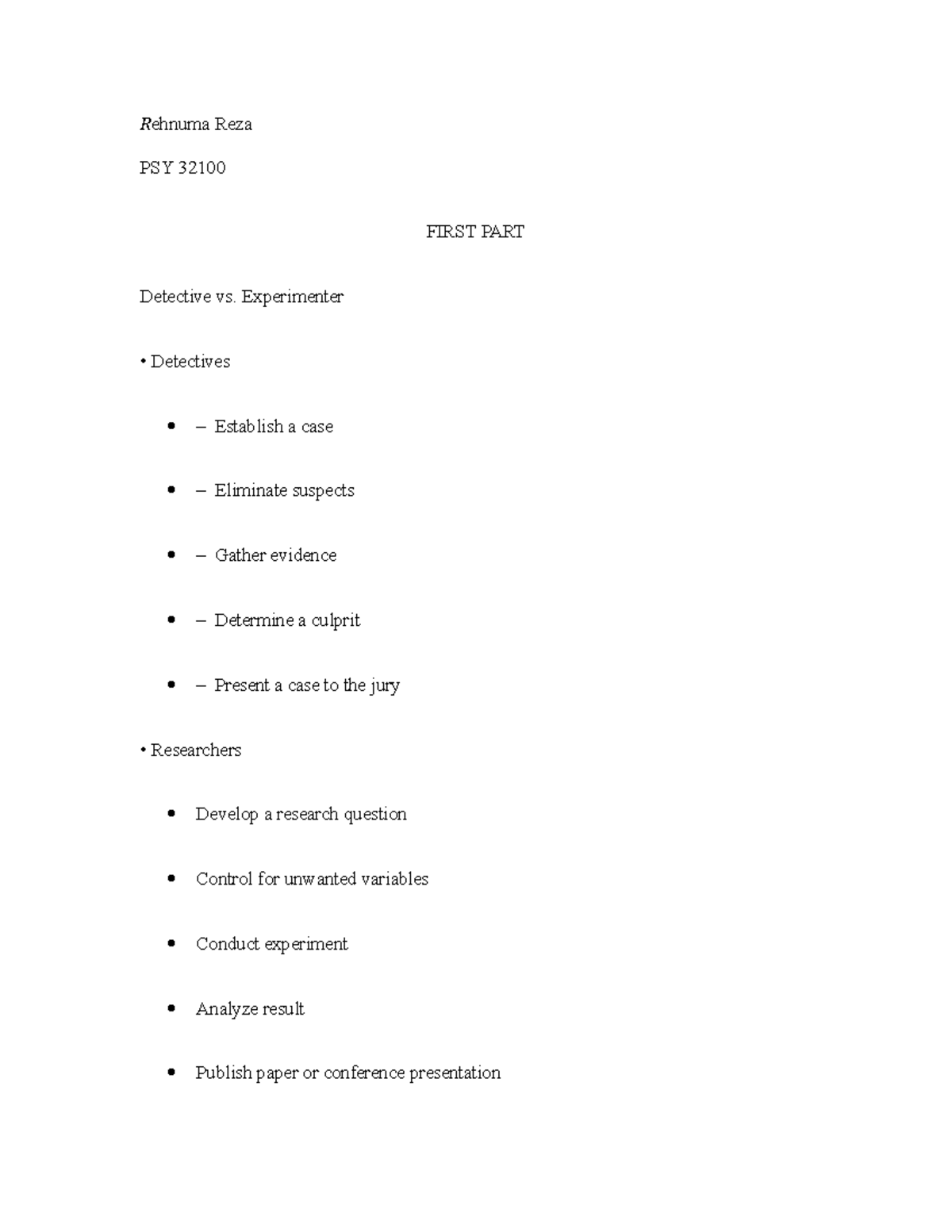 Entire Notes For PSY 32100 - Rehnuma Reza PSY 32100 FIRST PART ...