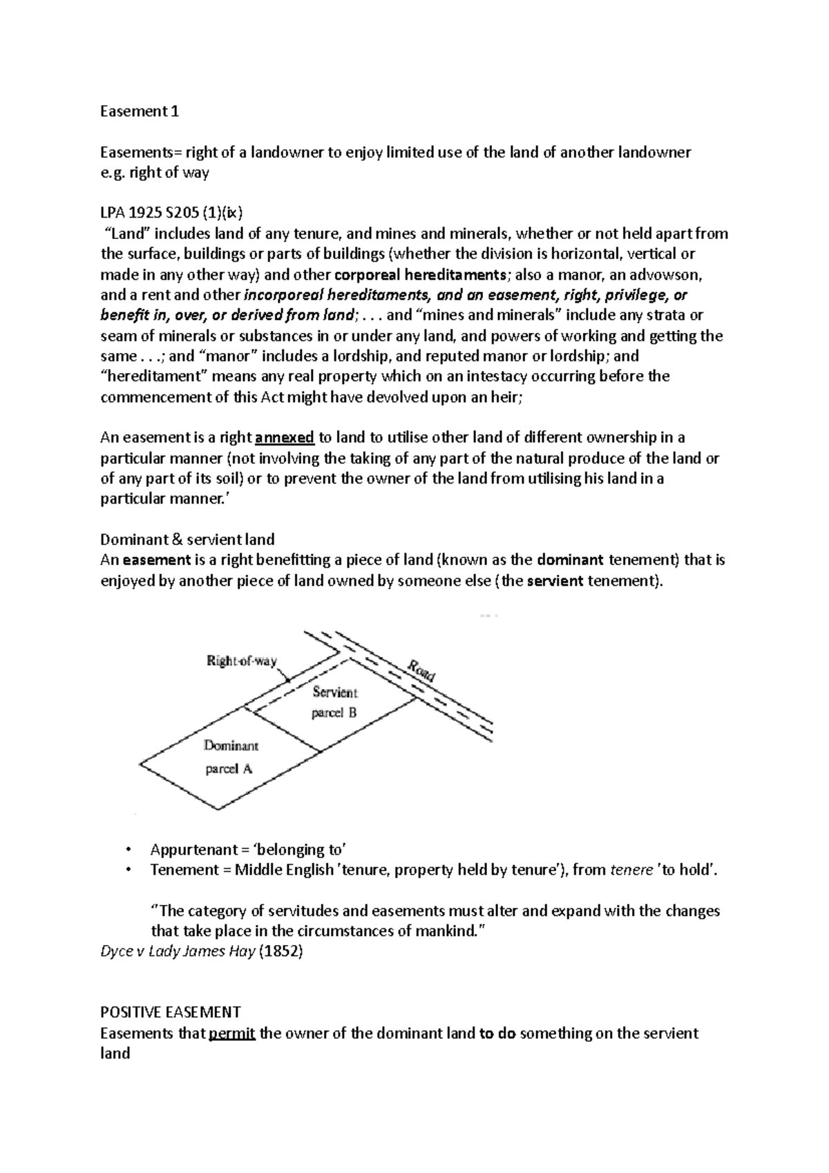 Easement 1 Easement 1 Easements= right of a landowner to enjoy
