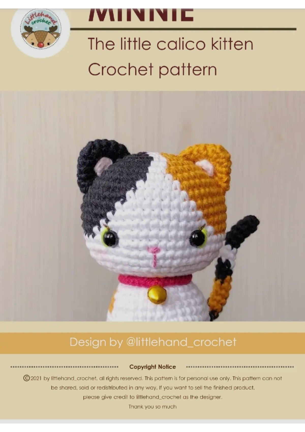 Gatito cálico TOAZ - The little calico kitten Crochet pattern Design ...