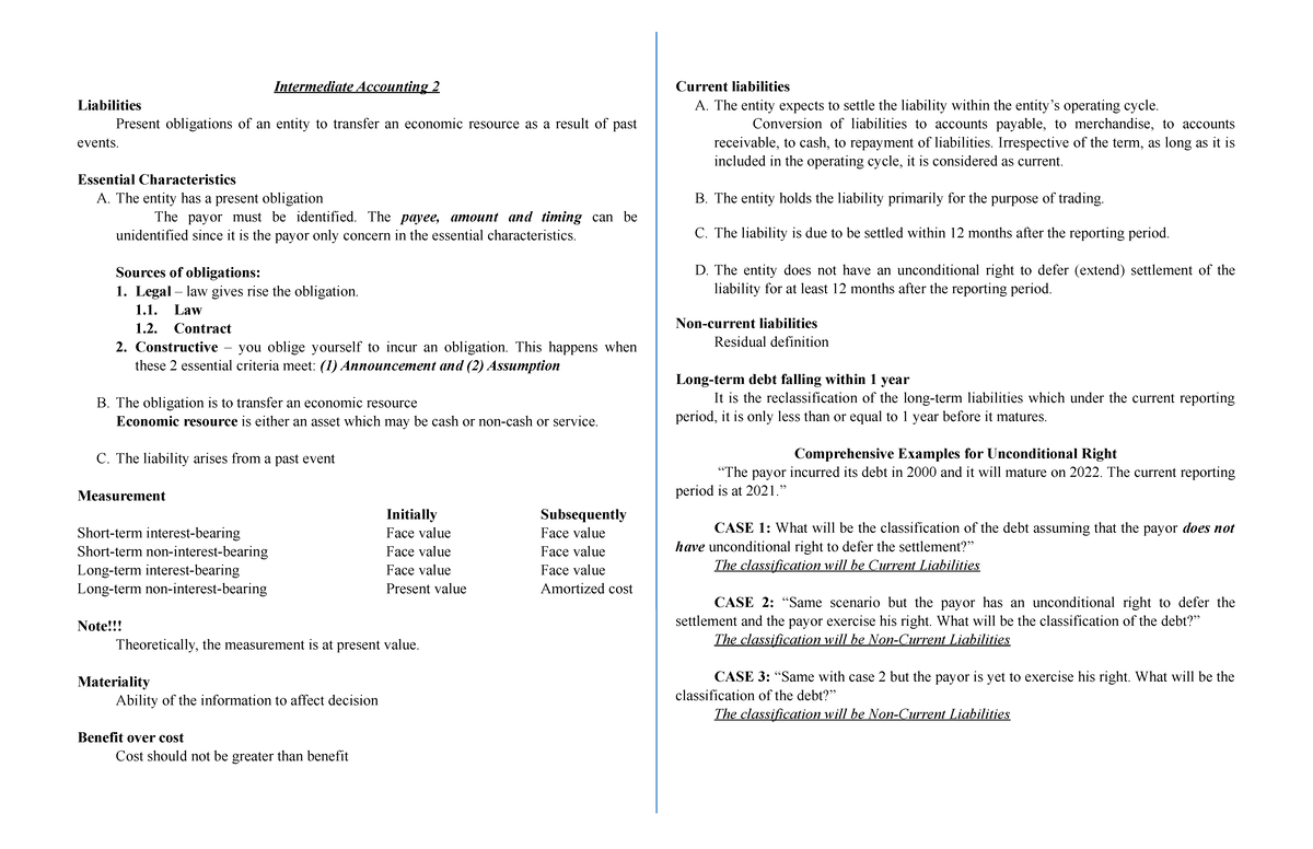 Intermediate Accounting 2 - Notes - Intermediate Accounting 2 ...