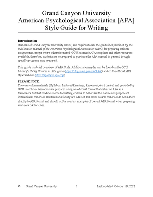 Writing center style apa 7th edition style guide - Grand Canyon ...