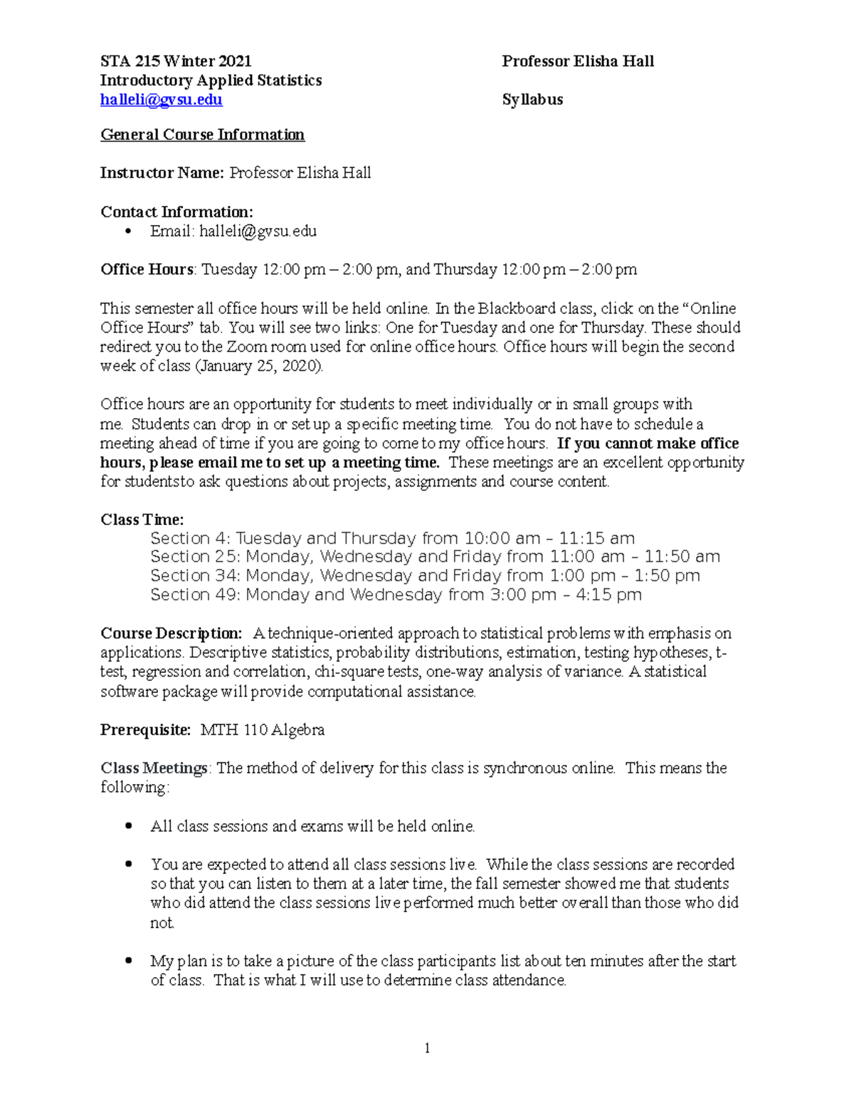 215 syllabus w21 - Just the assignments - Introductory Applied ...