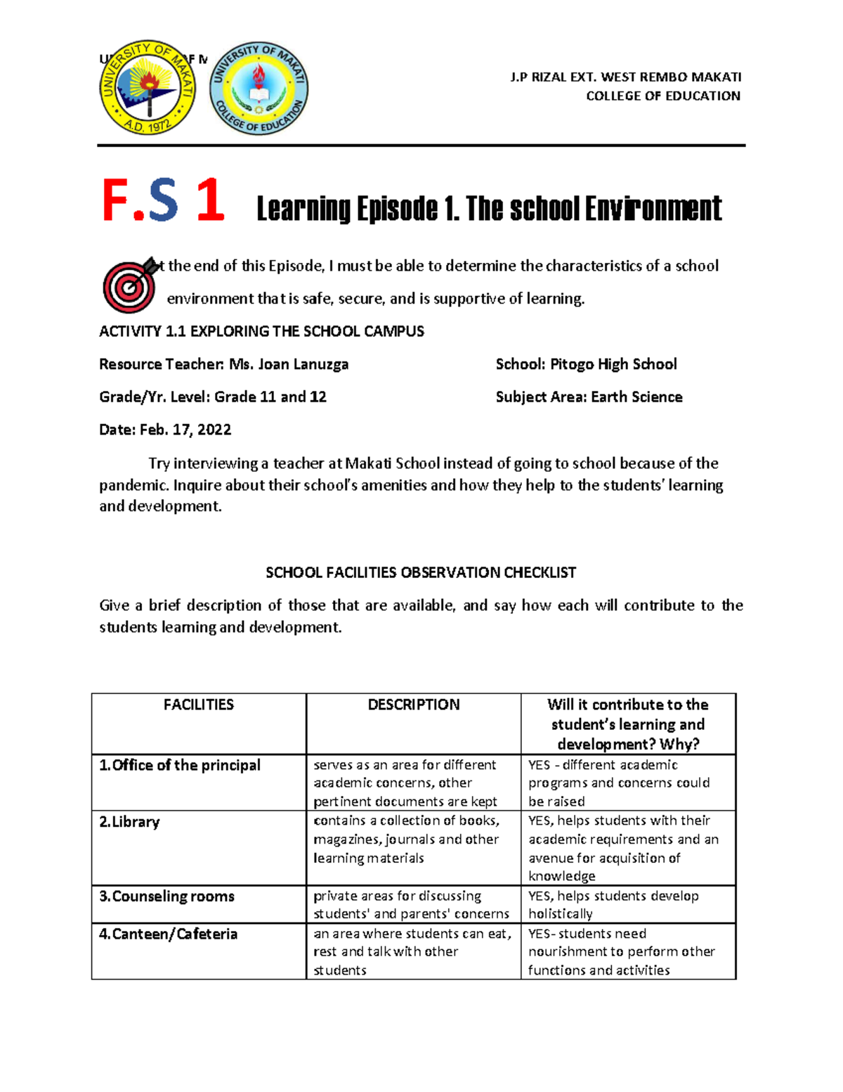 Learning+ Episode+1 - Nothing - F 1 Learning Episode 1. The school