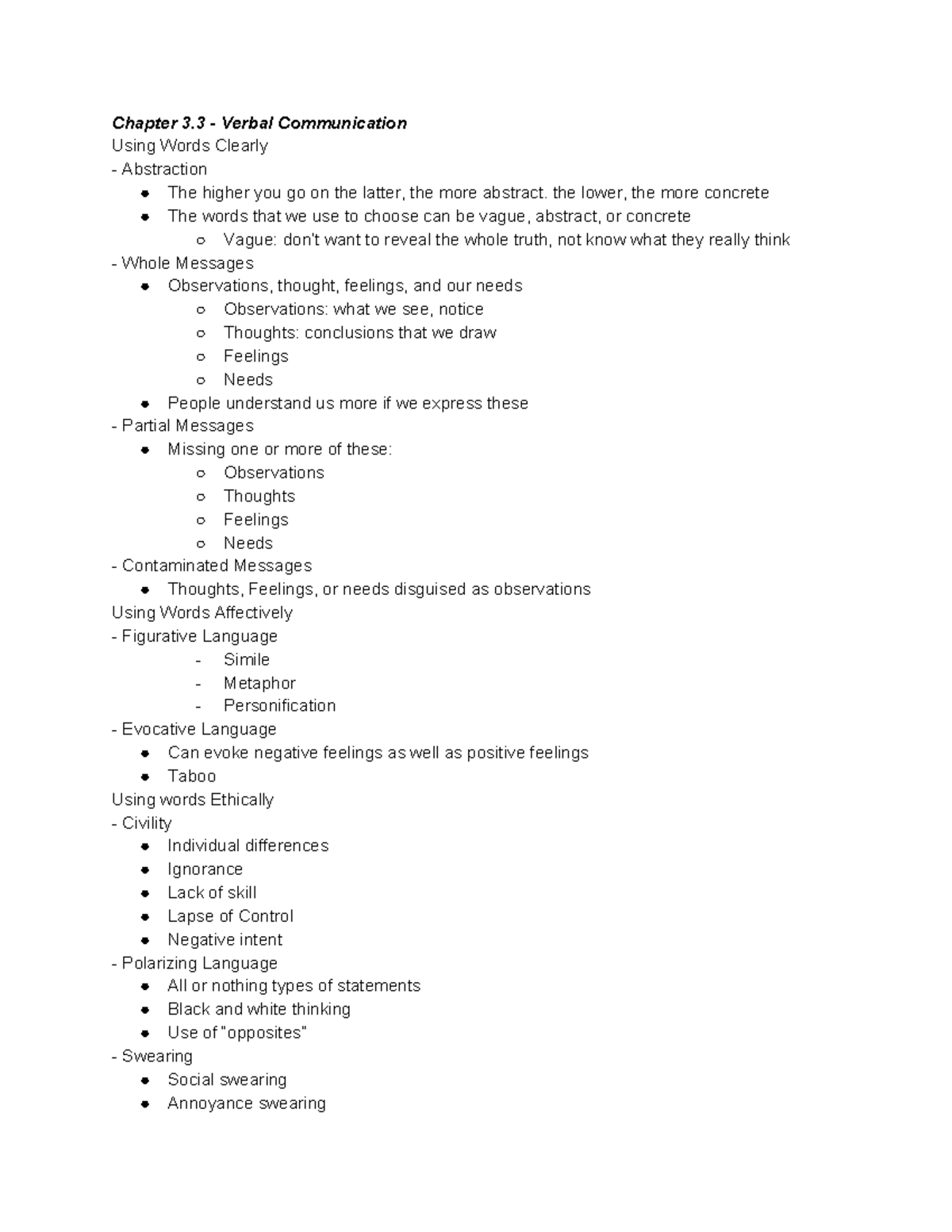 Tuesday 09 17 19 Professor Fallon Chapter 3 Verbal Communication
