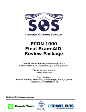 ECON1000 Chapter 3 lecture notes - Chapter 3: Demand and supply A ...