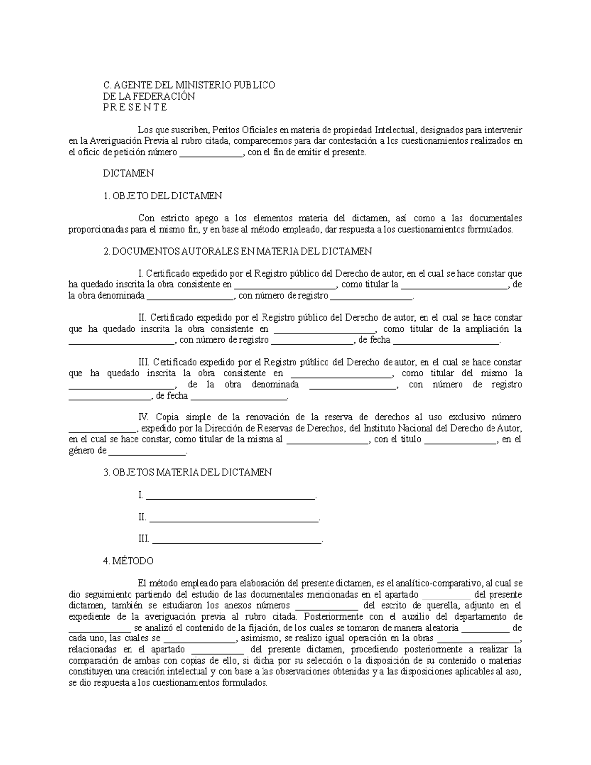 Dictamen Pericial - C. AGENTE DEL MINISTERIO PUBLICODE LA FEDERACIÓN P ...