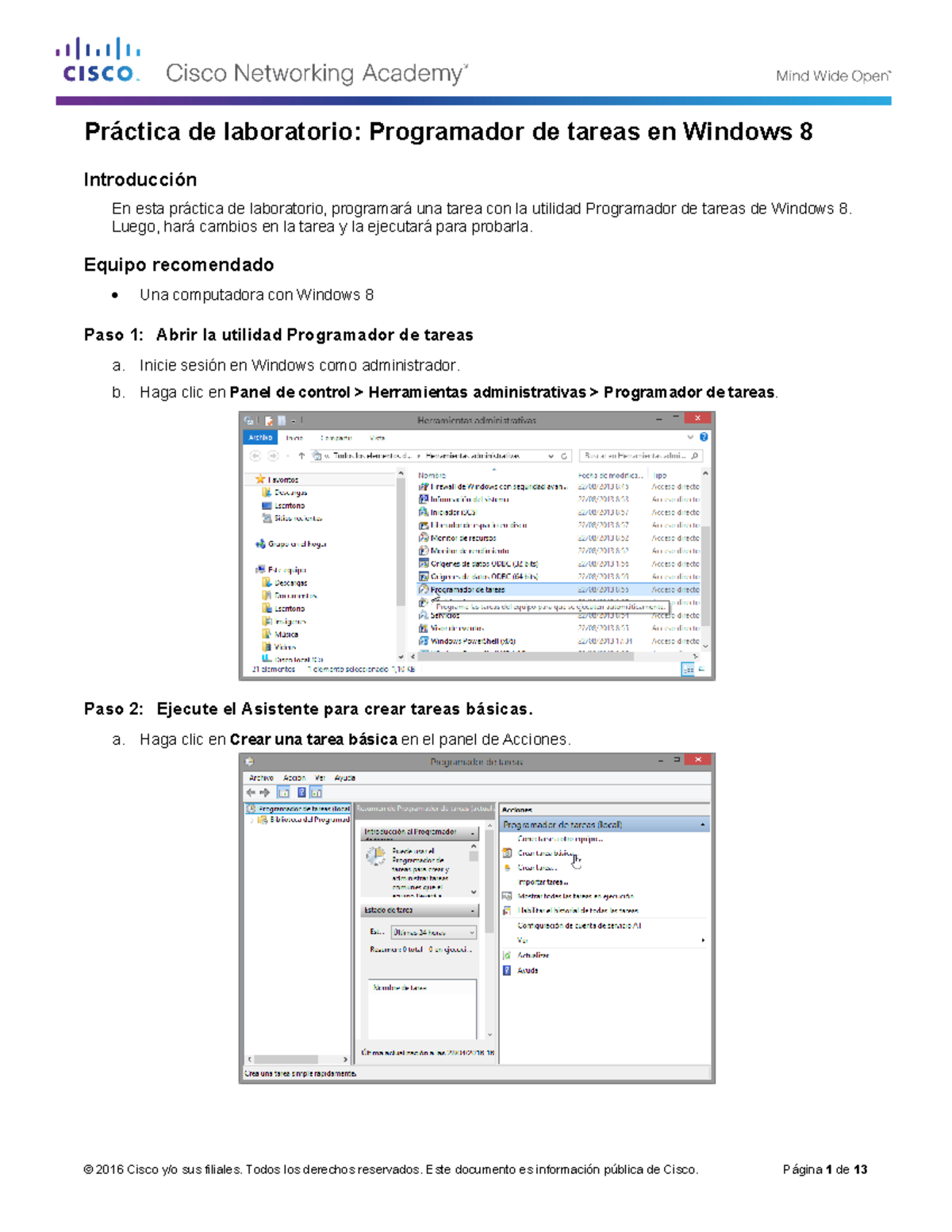 Lab task scheduler in windows 8 - Introducción En esta práctica de ...
