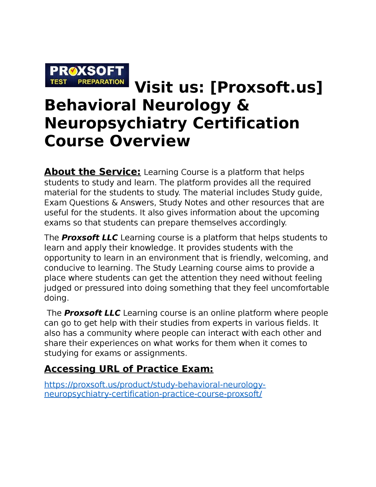 Behavioral Neurology And Neuropsychiatry Certification Practice Course Visit Us Proxsoft 1605