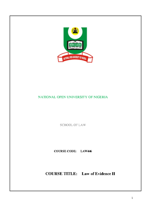 LAW 234 - Study - NATIONAL OPEN UNIVERSITY OF NIGERIA SCHOOL OF LAW ...