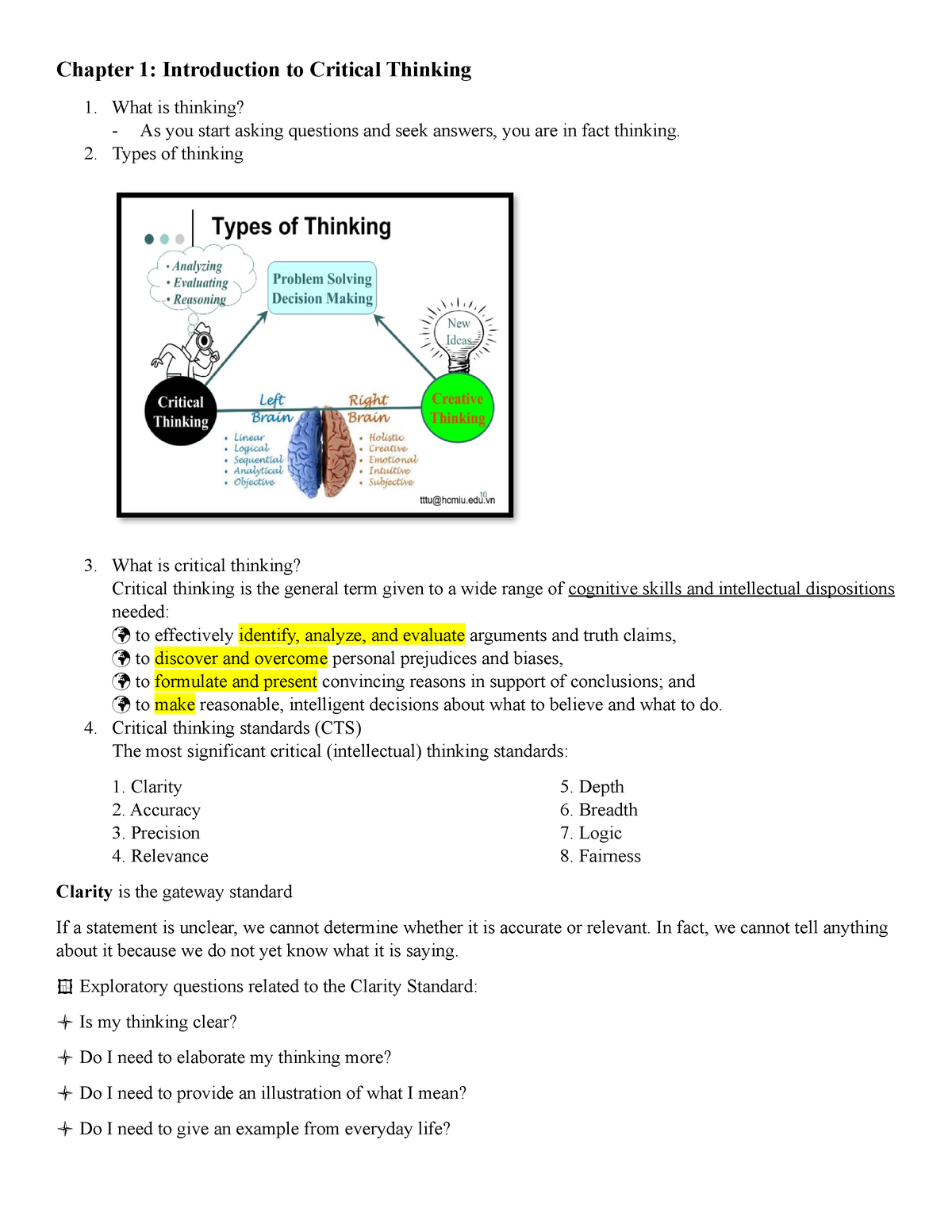 critical thinking chapter 1 answers