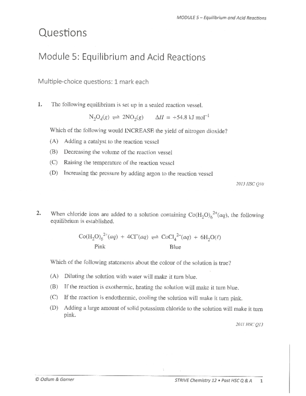 Strive Book Module 5 Chemistry questions - Studocu