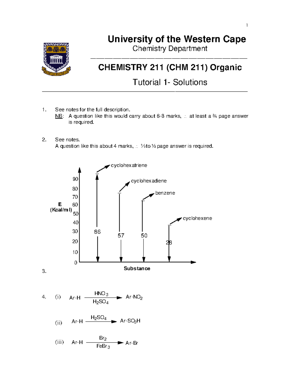 CHM211 TUT1 Solutions Pdf - See Notes For The Full Description. NB: A ...