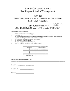 ACC406 Chapter 2 Notes - Chapter 2 – Basic Managerial Accounting ...