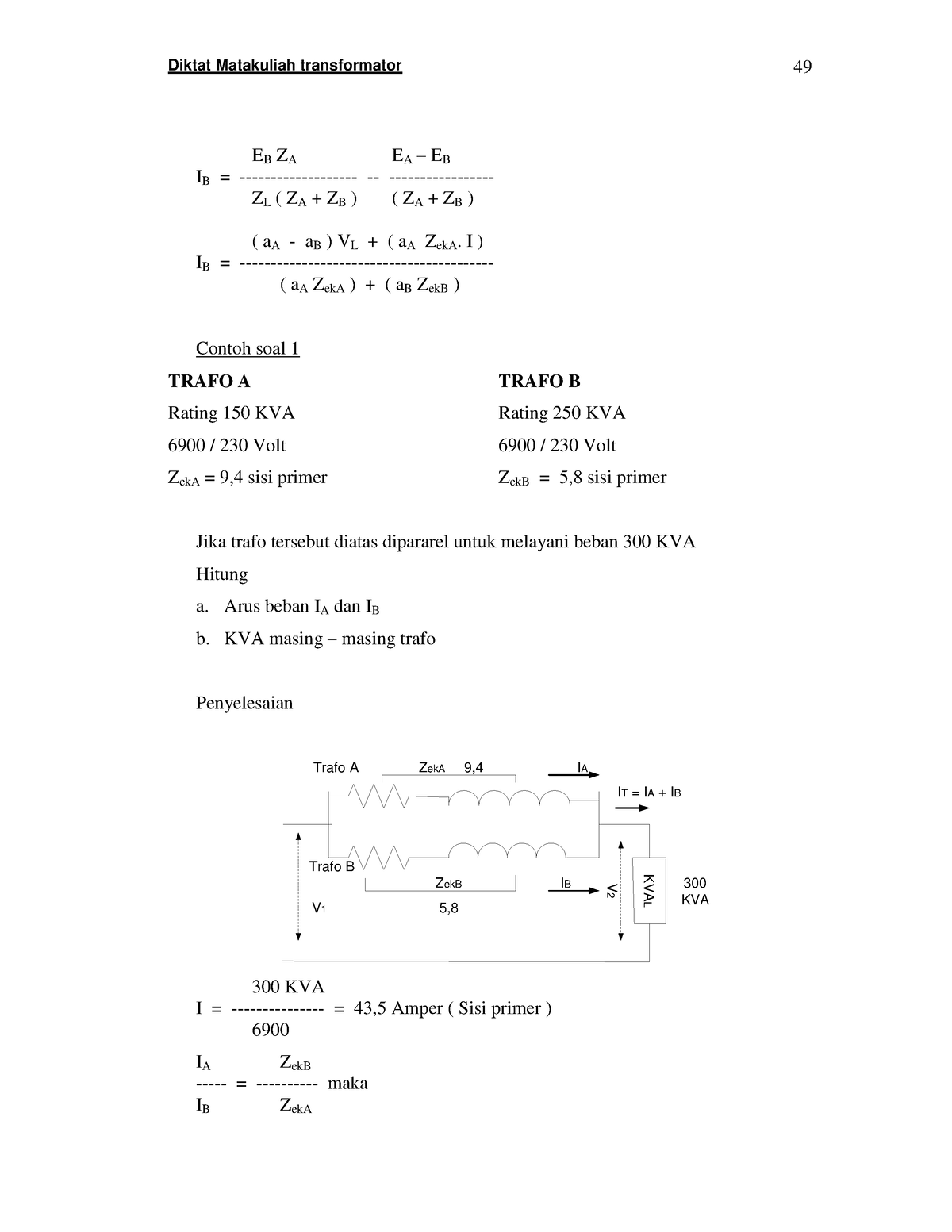 Elektronika Analog - EB ZA EA – EB IB = - ZL ( ZA + ZB ) ( ZA + ZB ...