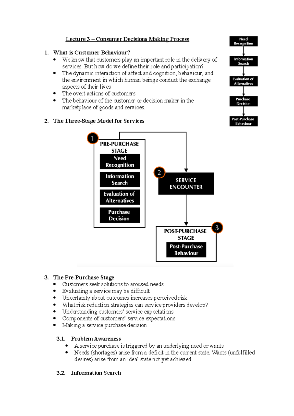 Lecture 3 - Consumer Decision Making Process Notes - Lecture 3 ...