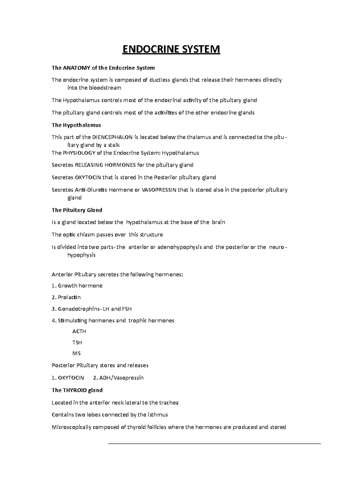 Endocrine Nursing Endocrine Nursing Endocrine System The Anatomy Of