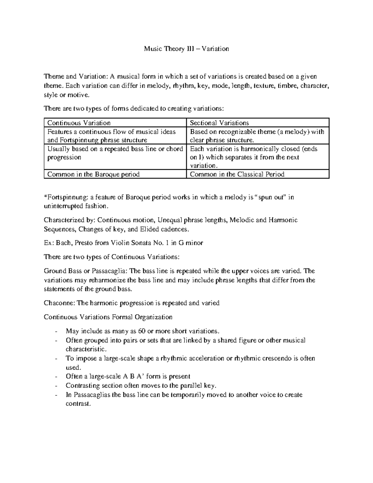 Mtiii Variations Music Theory Variation Theme and Variation A