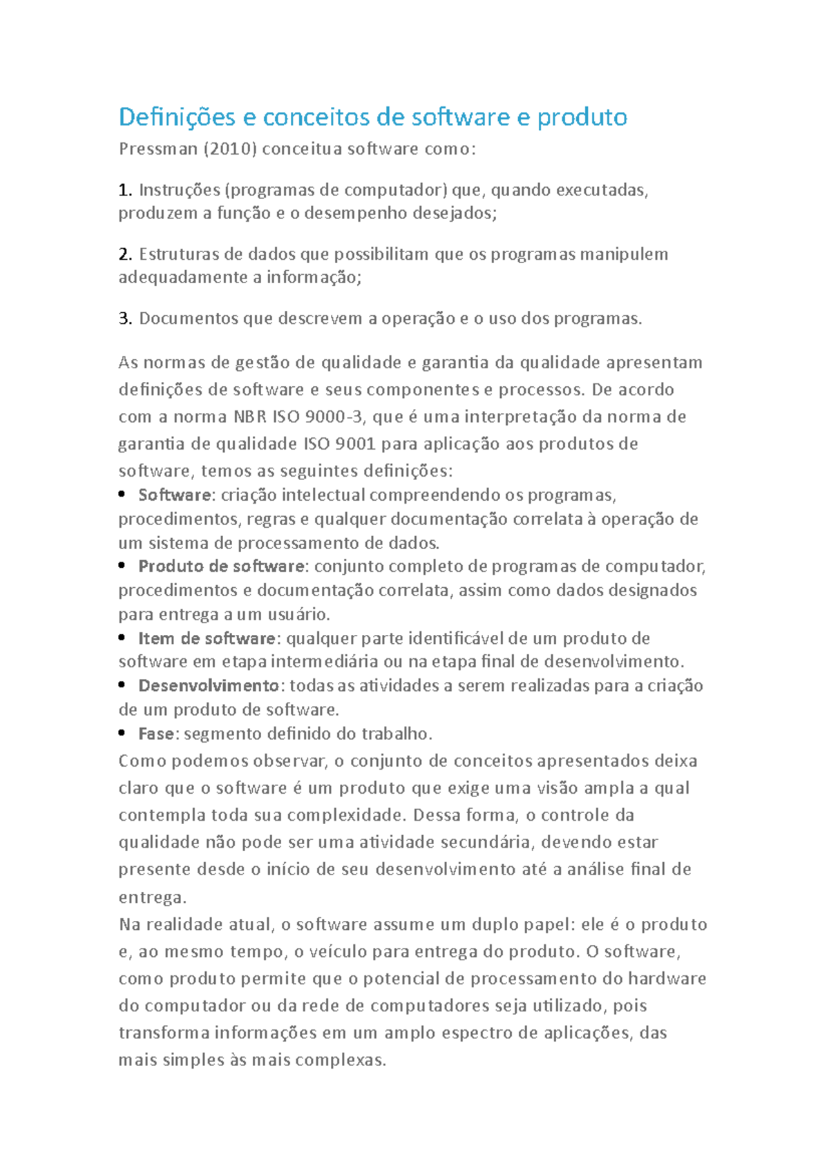 2- Produto e processo de software - Definições e conceitos de software ...