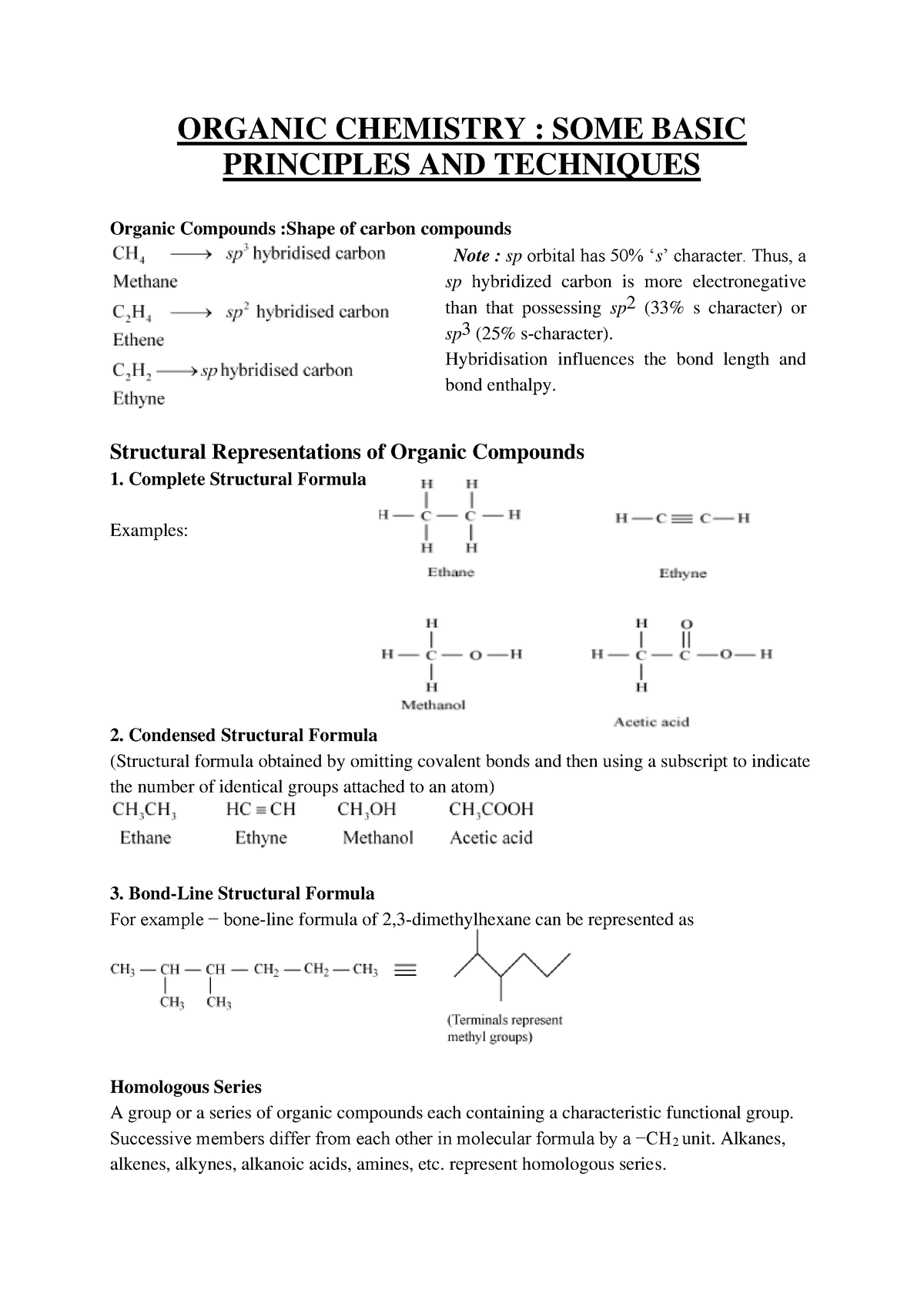 12. Organic Chemistry Basic Concepts - ORGANIC CHEMISTRY : SOME BASIC ...