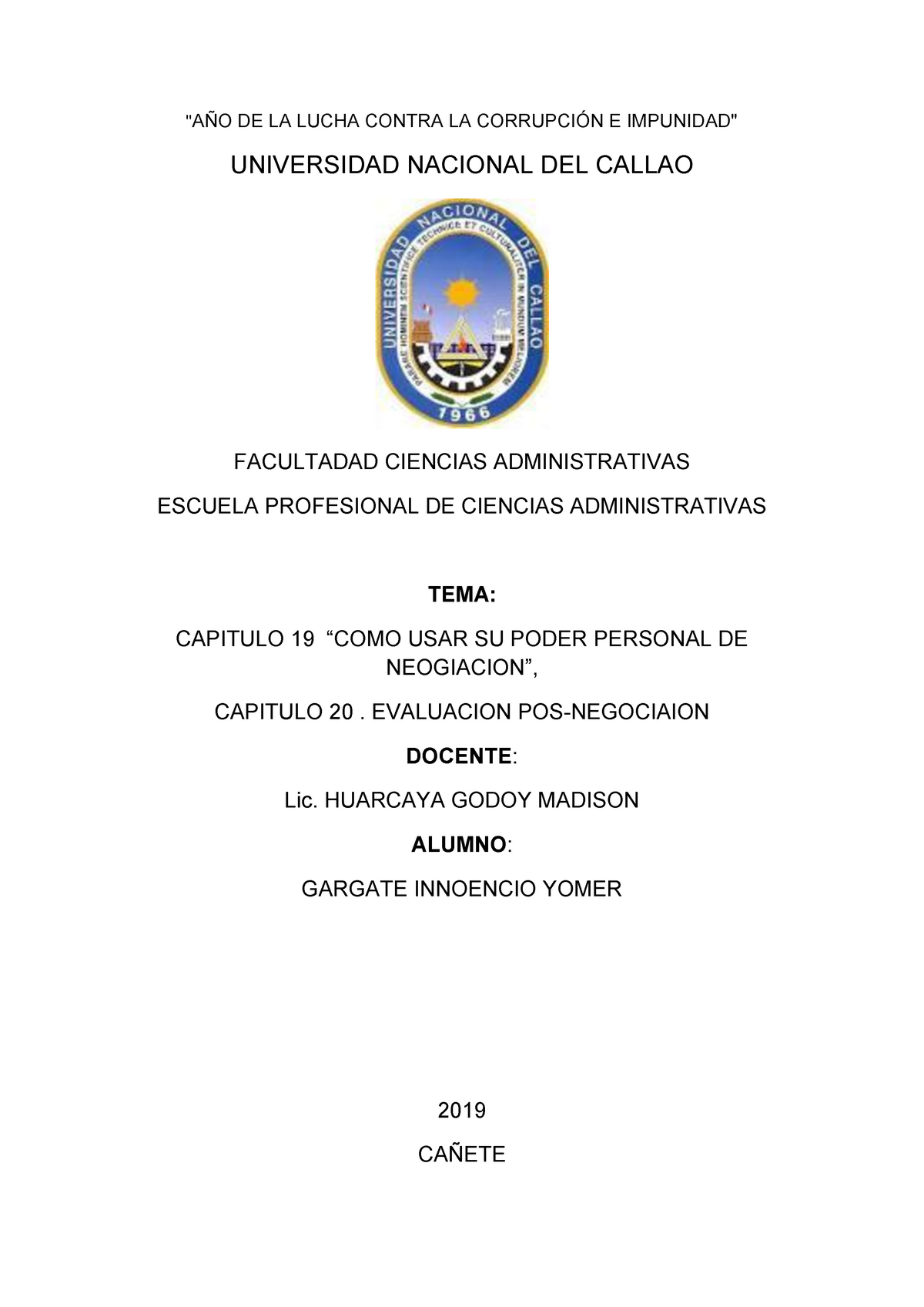 AÑO DE LA Lucha Contra LA Corrupción E Impunidad - "AÑO DE LA LUCHA ...