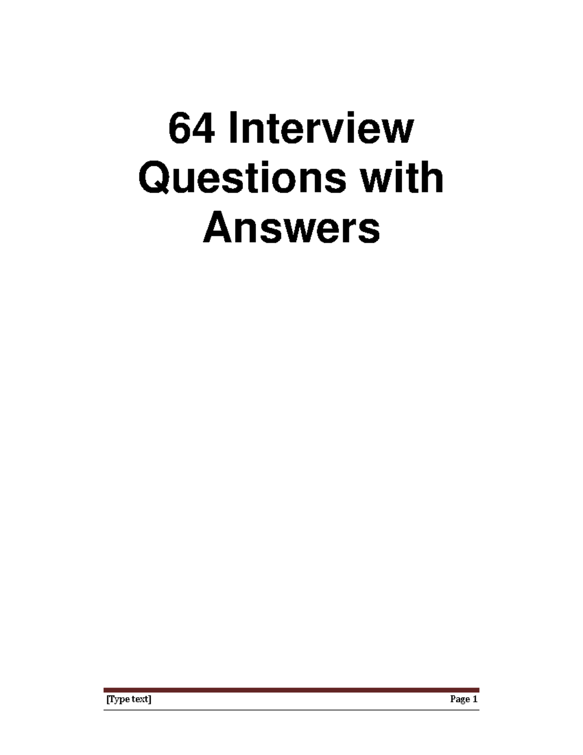 64 Behavioral Questions - 64 Interview Questions with Answers Table of ...