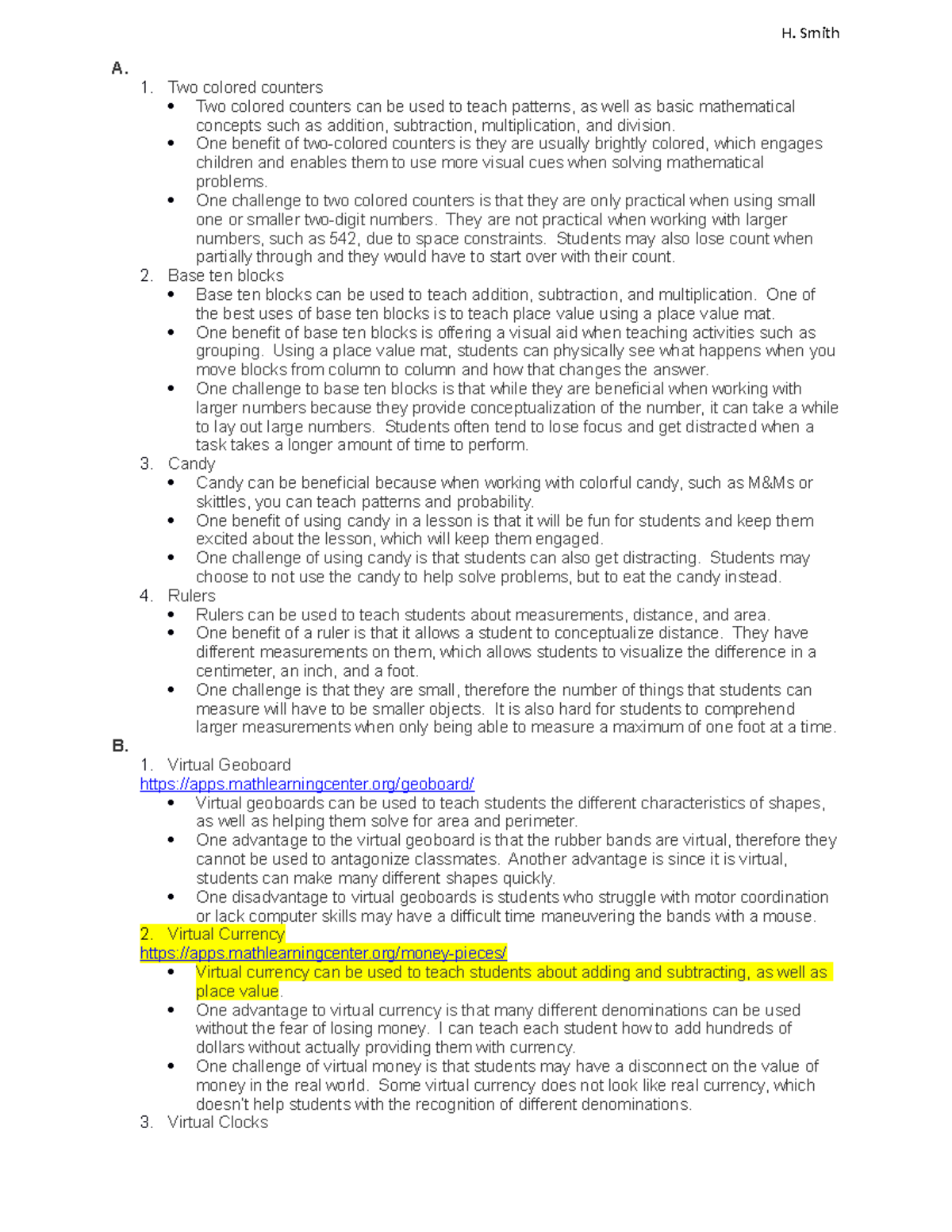 c109 Task 1: Lesson Plan - A. Two colored counters Two colored counters ...