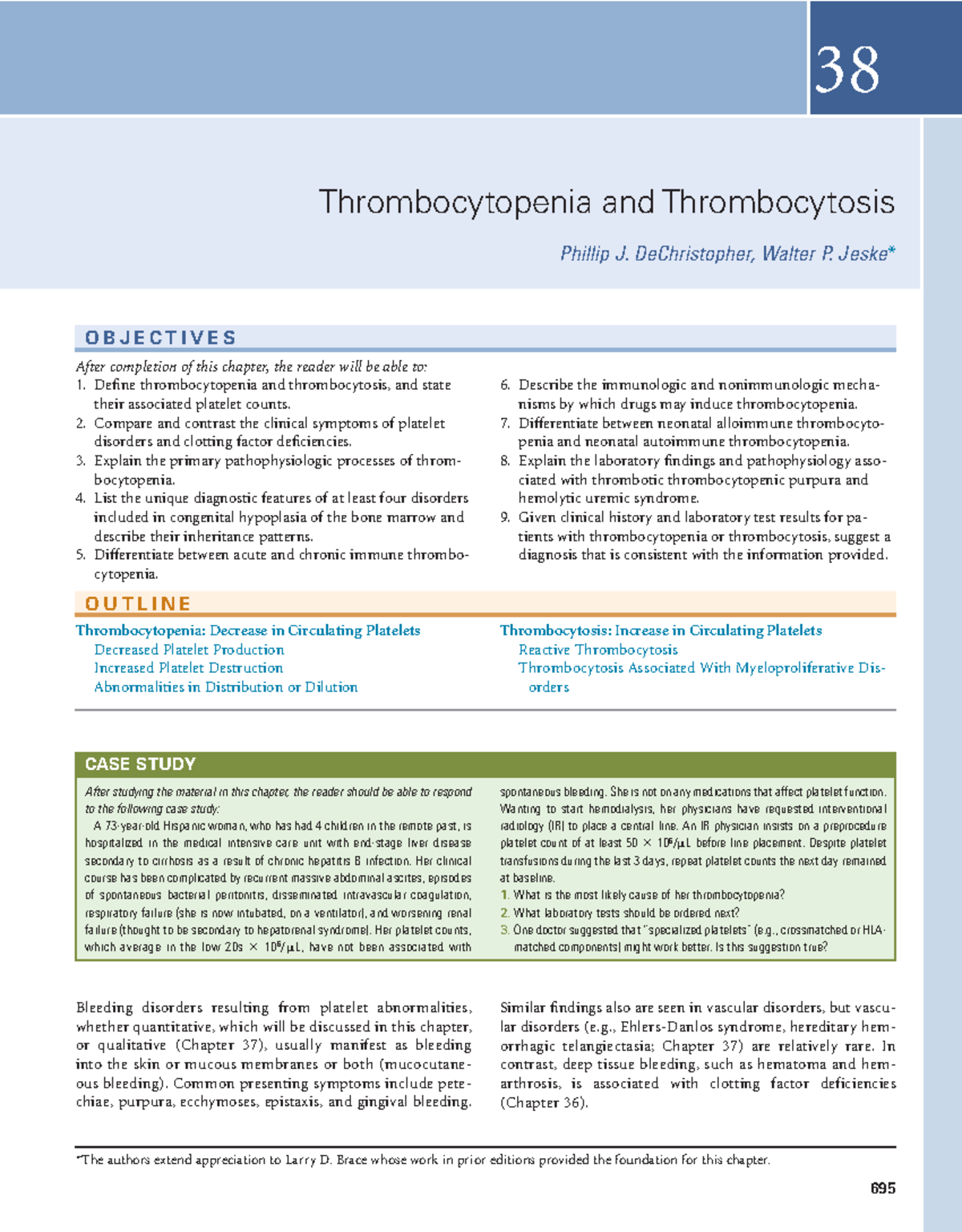 Chap 38 thrombocytopenia and thrombocytosis - 695 O U T L I N E ...