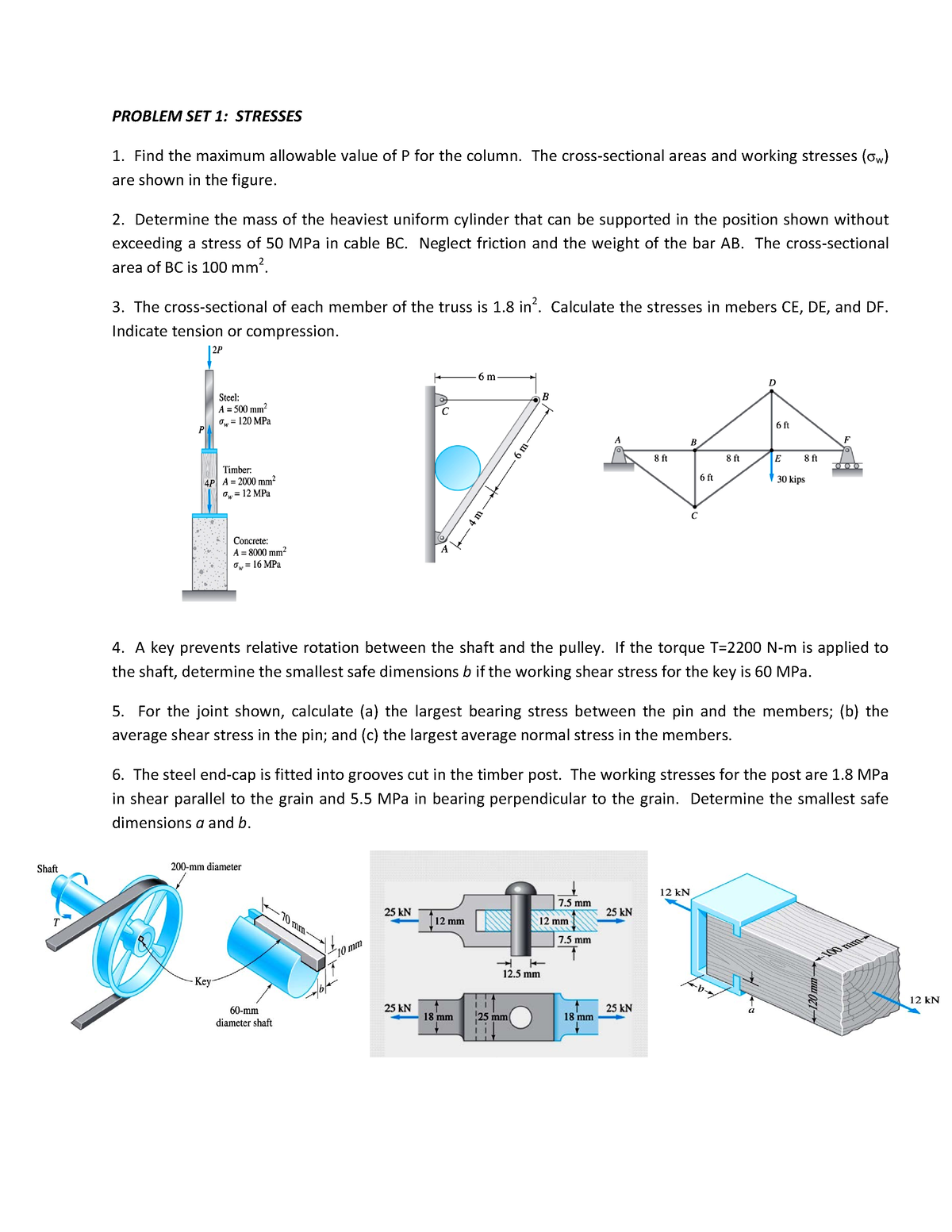 Es-13-probset-1 Compress - PROBLEM SET 1: STRESSES Find The Maximum ...