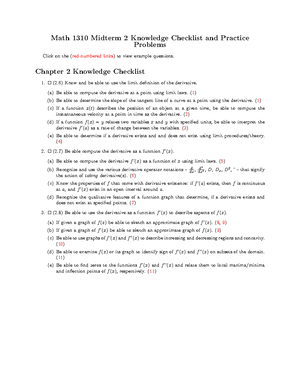 Midterm 3 study guide without solutions - Math 1310 Final Exam ...