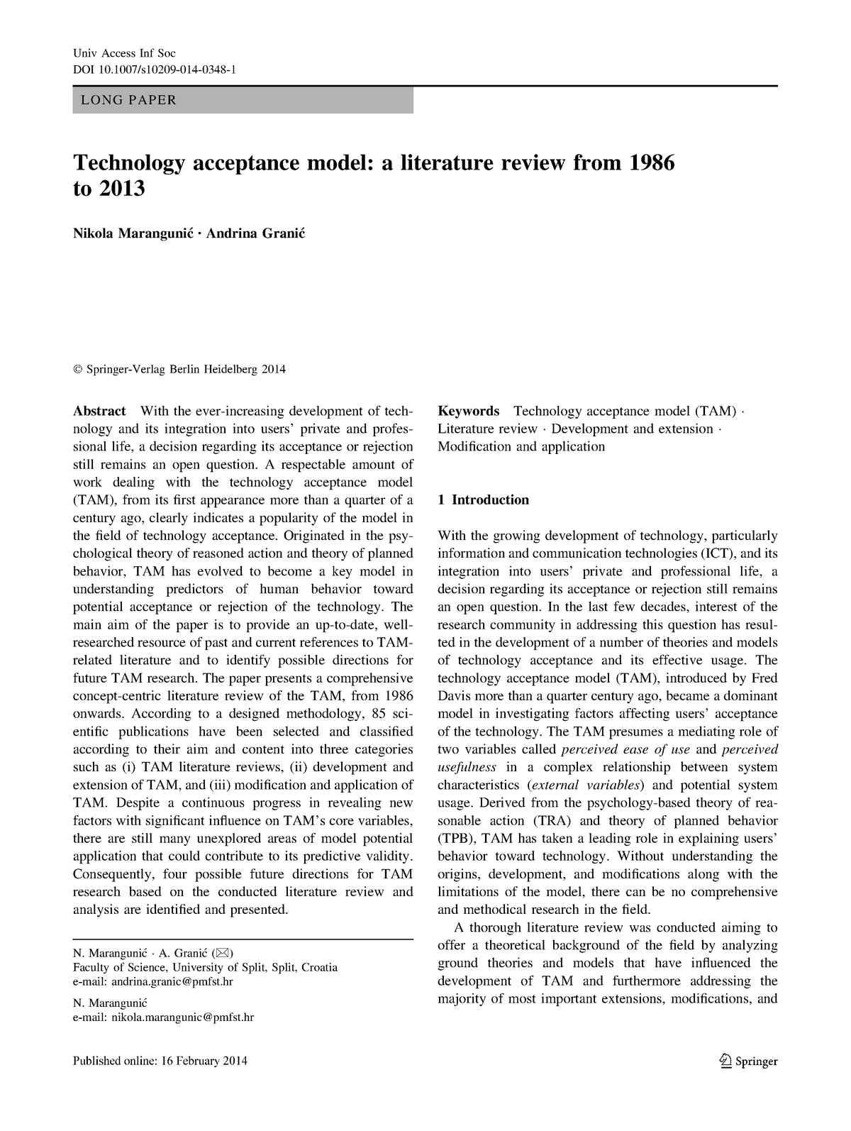 Technology Acceptance Model - A Respectable Amount Of Work Dealing With ...