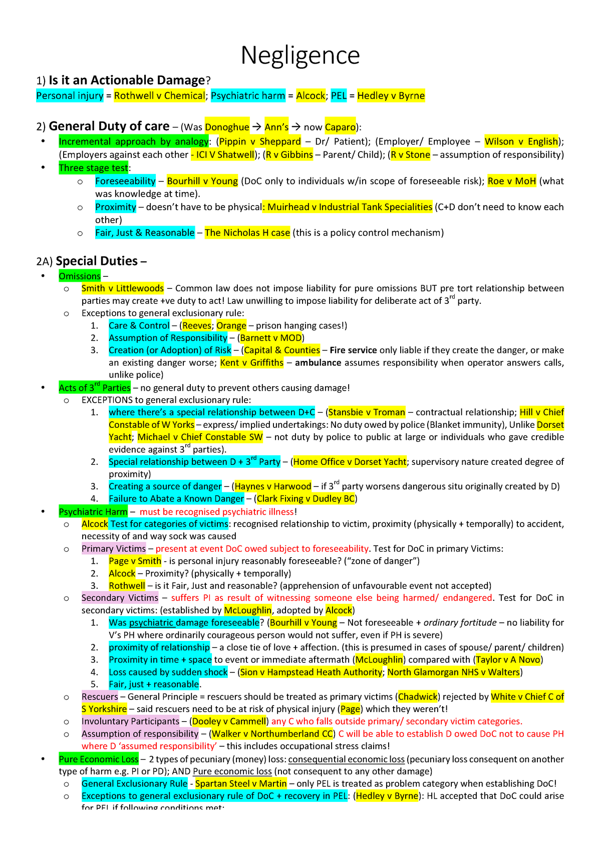 negligence-summarised-pq-structure-negligence-1-is-it-an-actionable