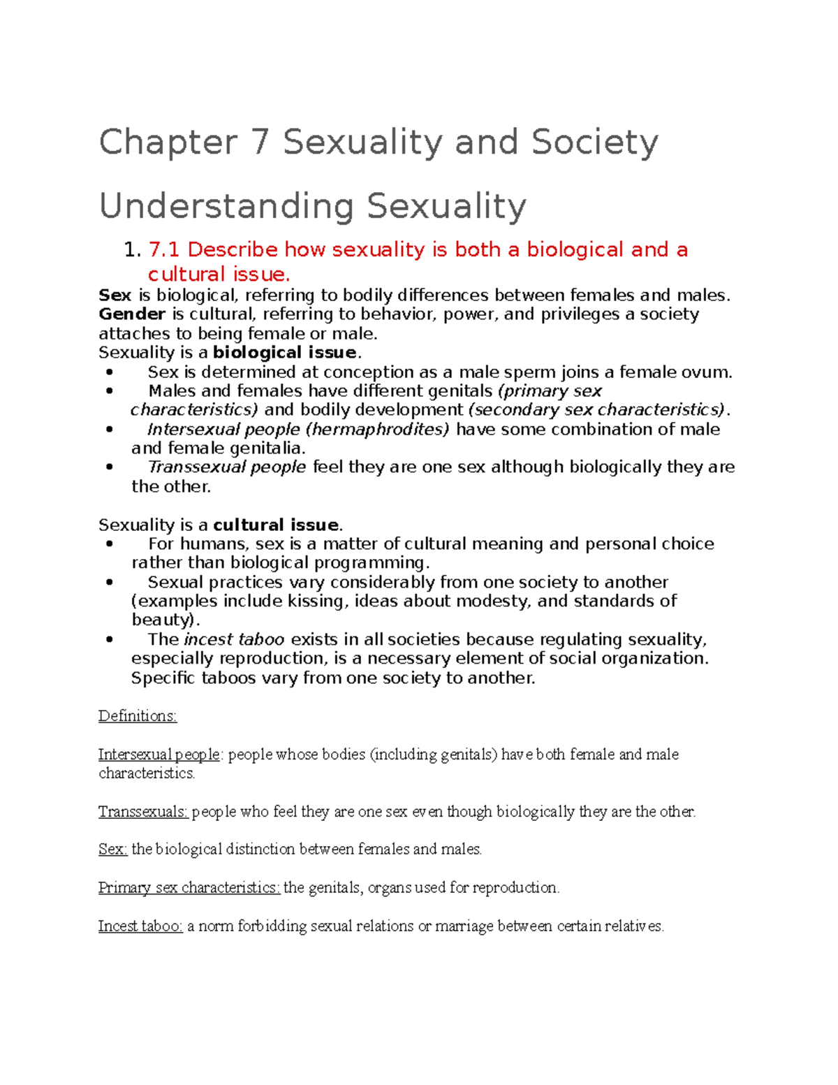 Chapter 7 - Summary of the lecture in the Sociology book - Chapter 7 ...