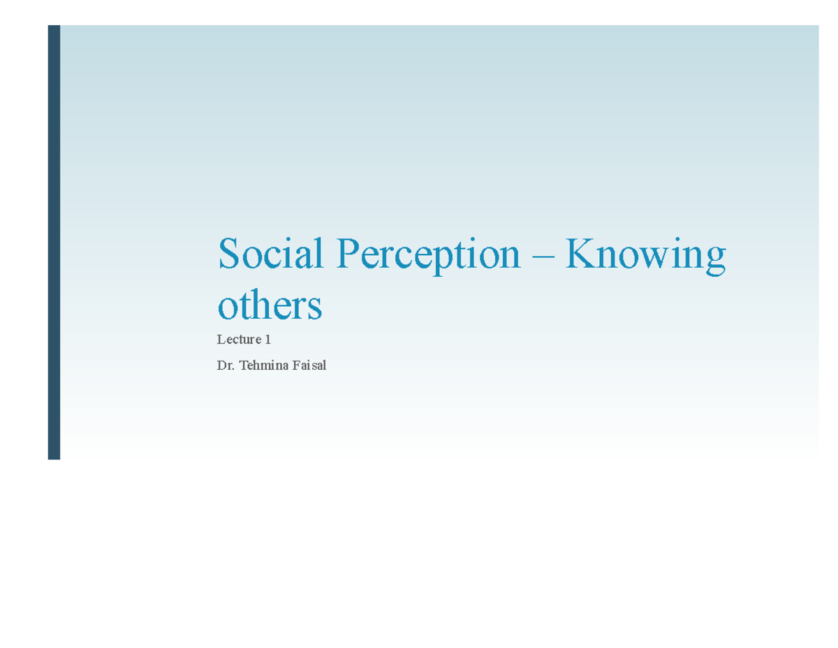 thesis on social perception