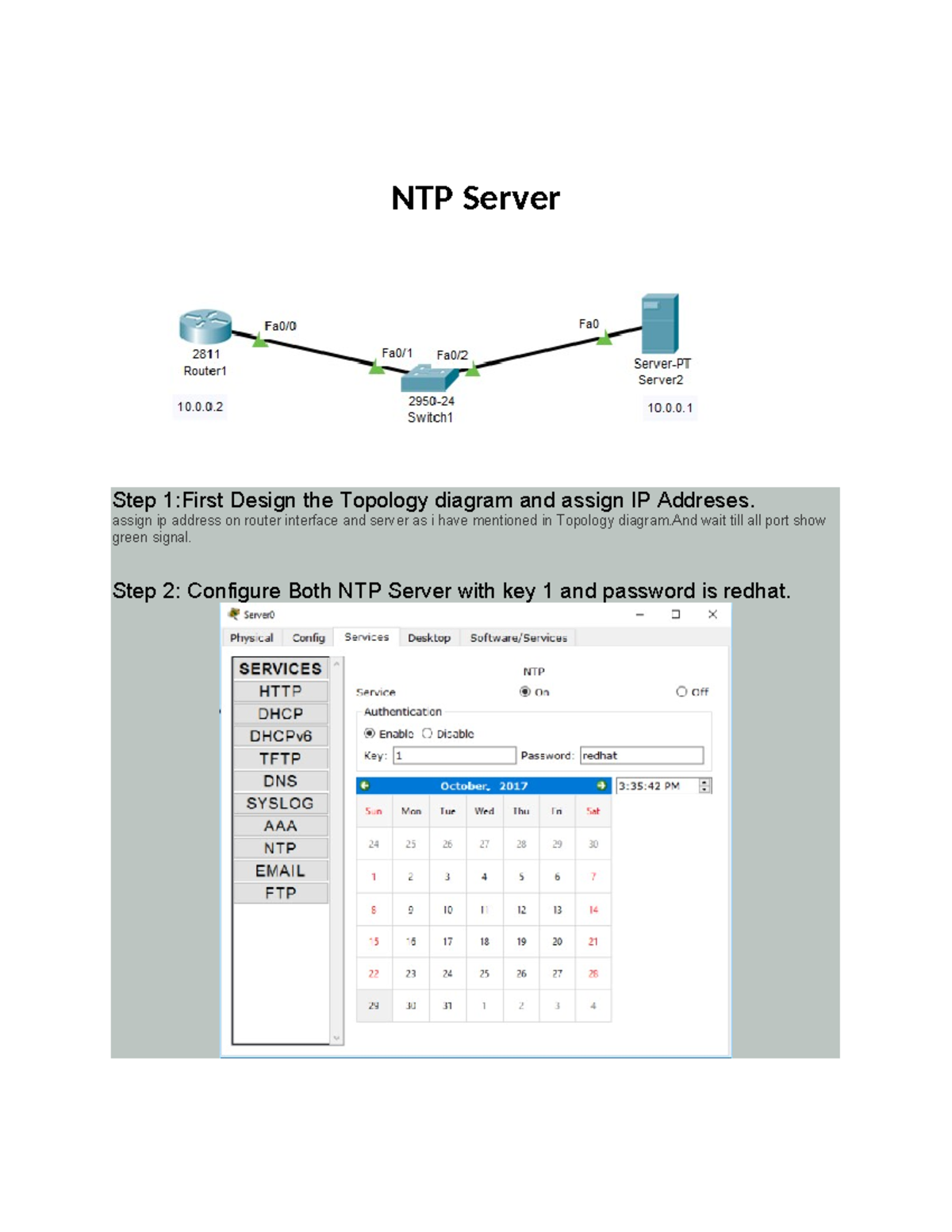 NTP Server - 456 - Hệ điều hành - NTP Server Step 1:First Design the ...