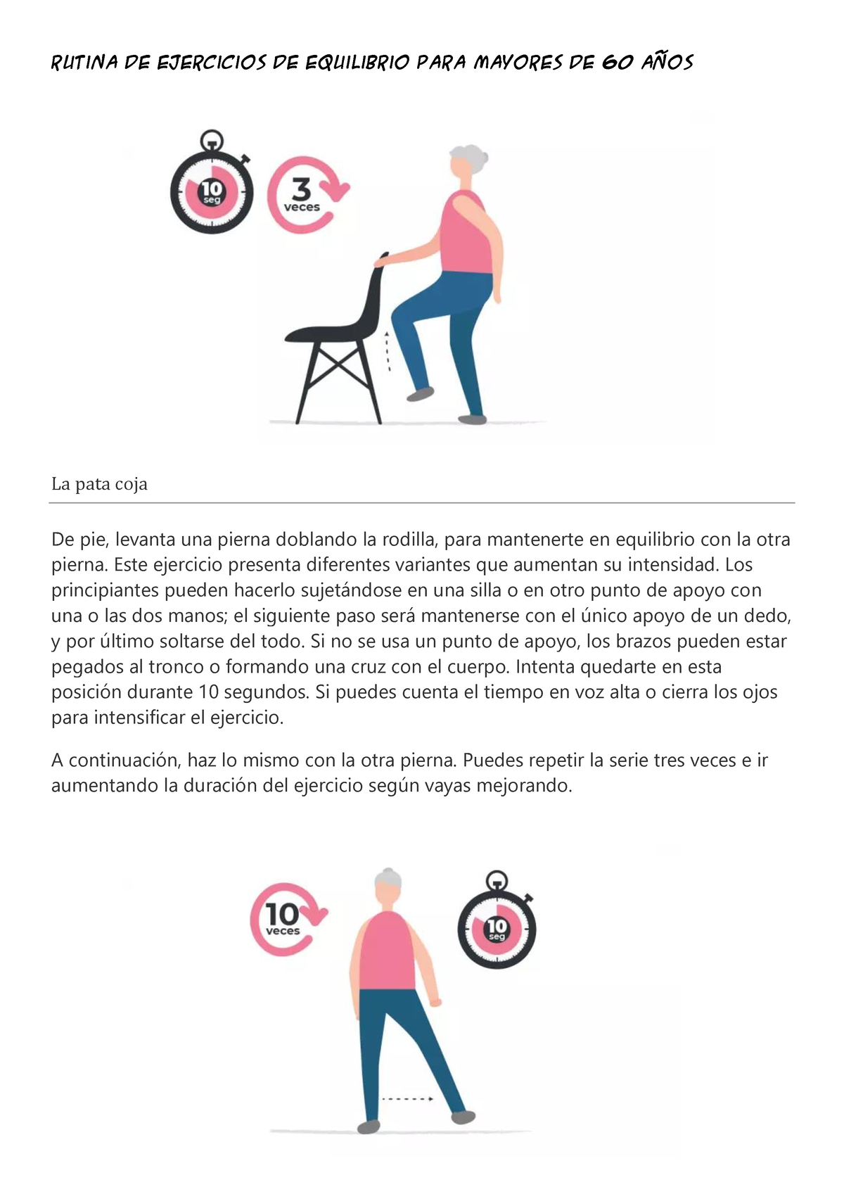 Rutina De Ejercicios De Equilibrio Para Mayores De 60 Años Este Ejercicio Presenta Diferentes 0571