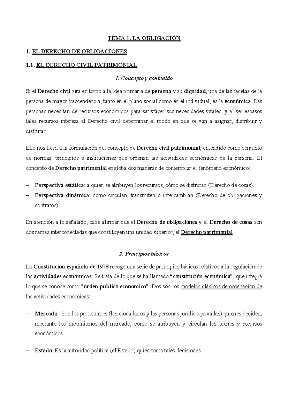 TEMA 1. La obligación - TEMA 1 DECRIM - TEMA 1. LA OBLIGACIÓN 1. EL ...