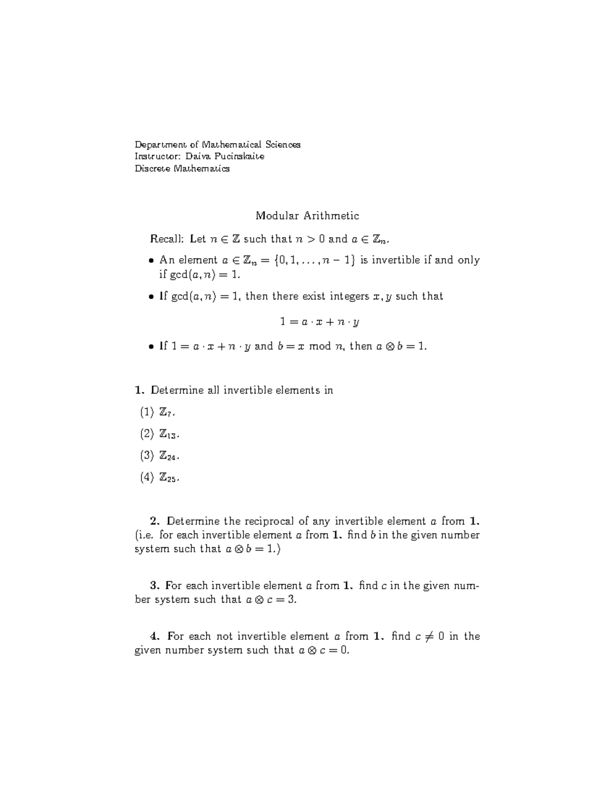 Exercise Discrete Mathematics 12 Studocu