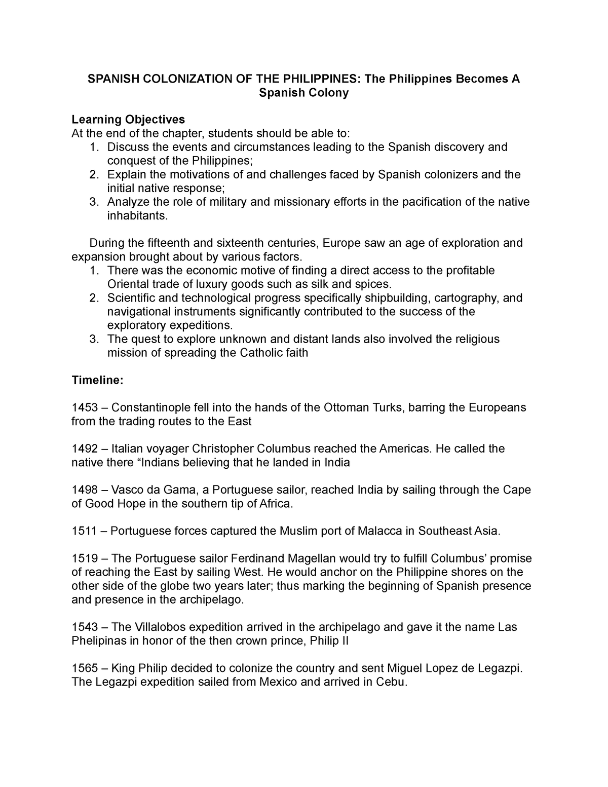 essay about spanish colonization in the philippines brainly