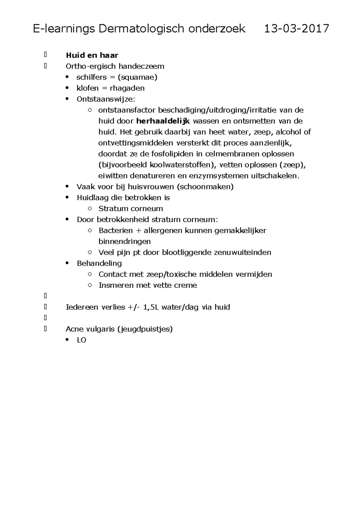 Elearnings derma Elearning Elearnings Dermatologisch onderzoek