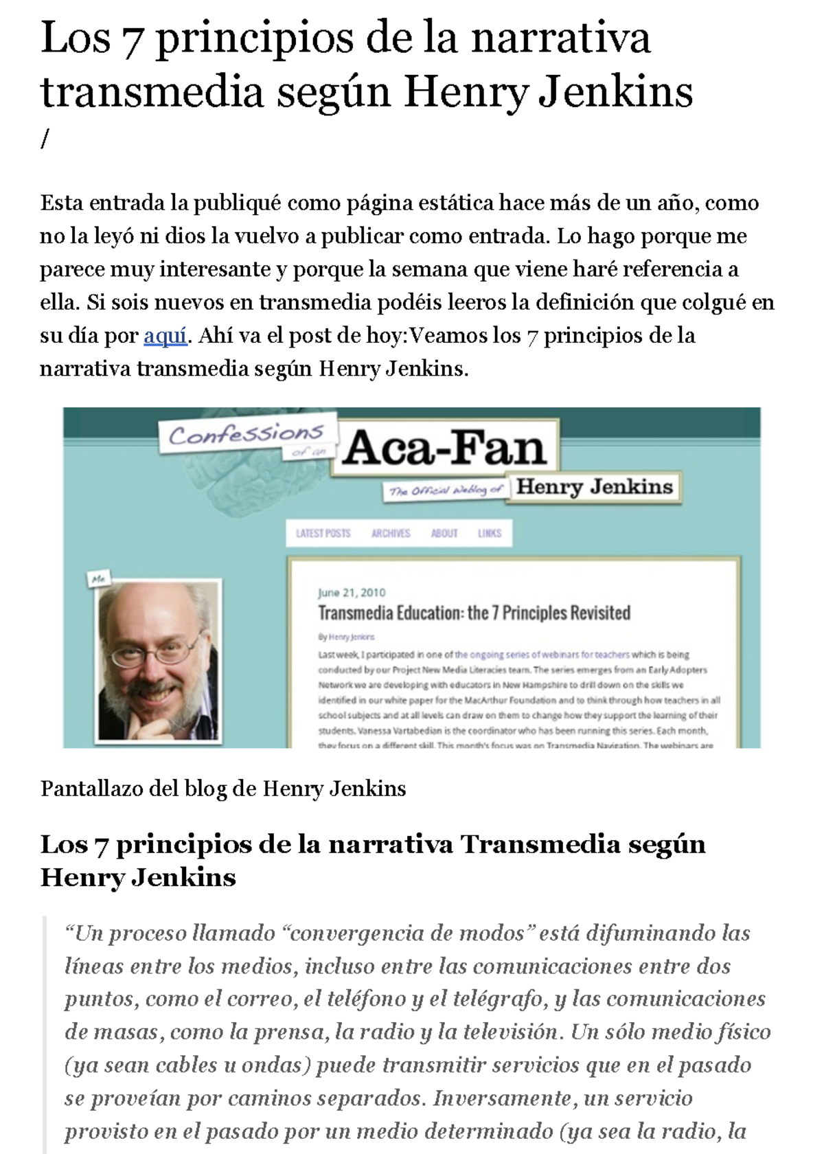 Los 7 Principios De La Narrativa Transmedia Según Henry Jenkins