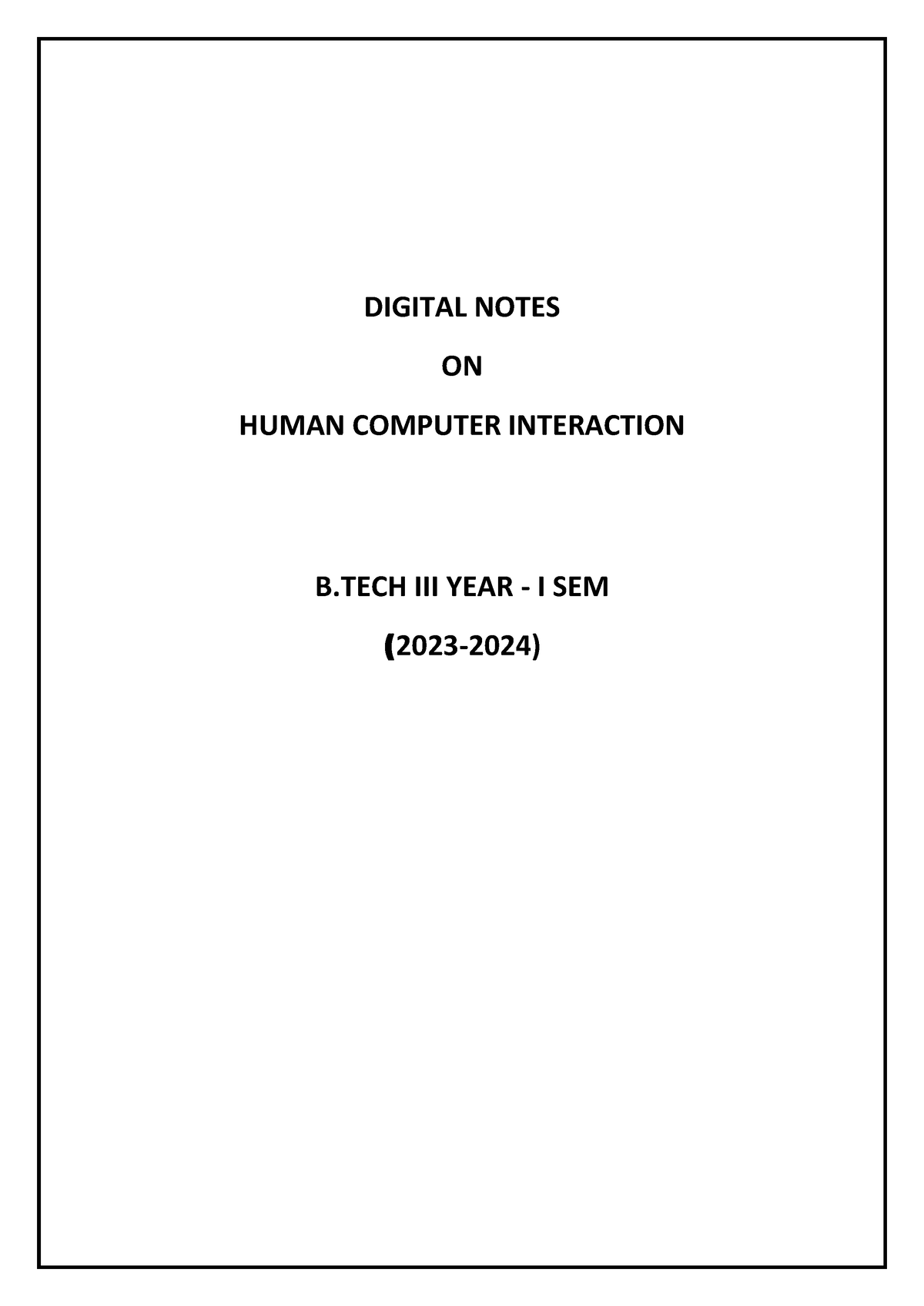 HCI Material - Human computer interaction deals with design - DIGITAL ...