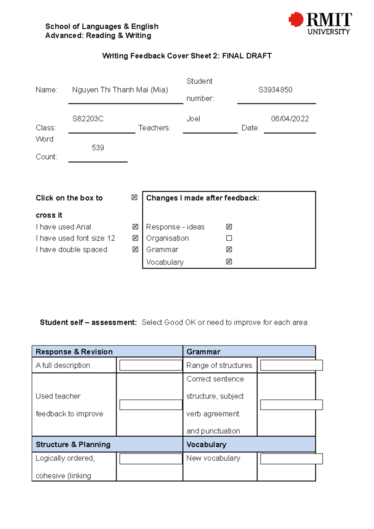 Nguyen Thi Thanh Mai - Porfolio Writing task 1 - final draft - Writing ...