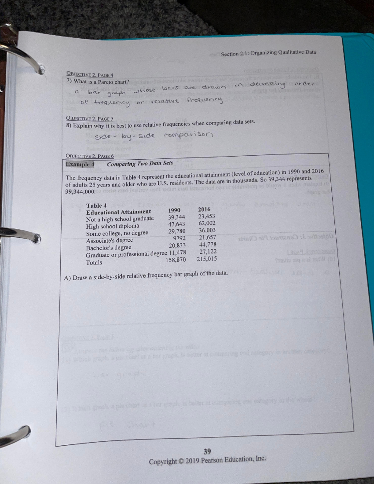 Chapter 2 section 1 page 4 - Section 2: Organizing Qualitative Data ...