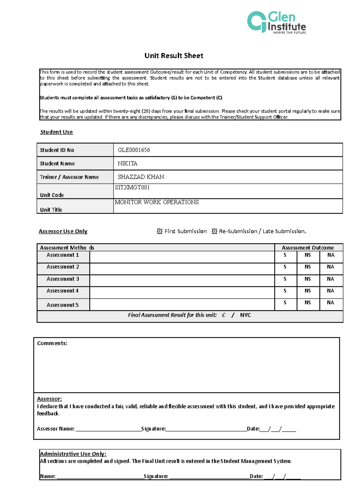 assessment-1-sitxmgt-001-monitor-work-operations-1107-unit-result