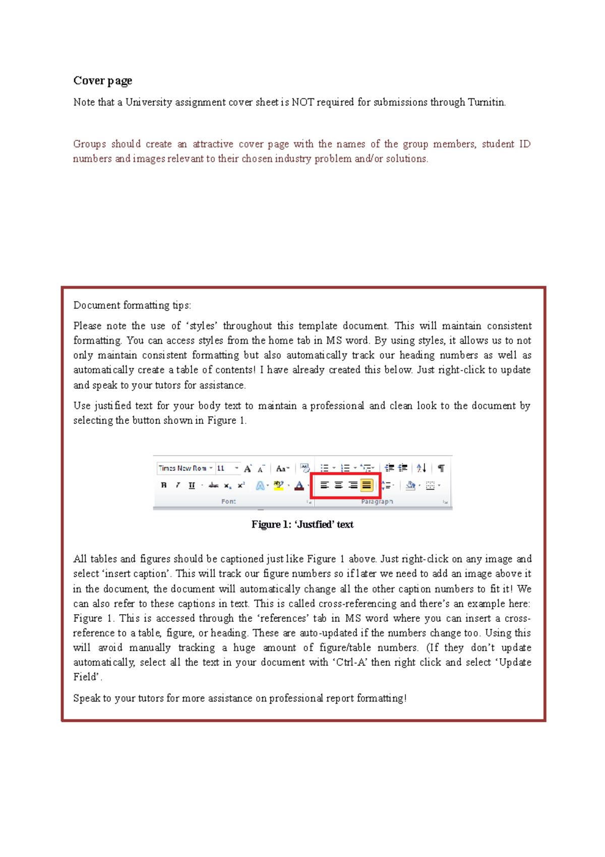 Assessment 3 report template - Cover page Note that a University ...