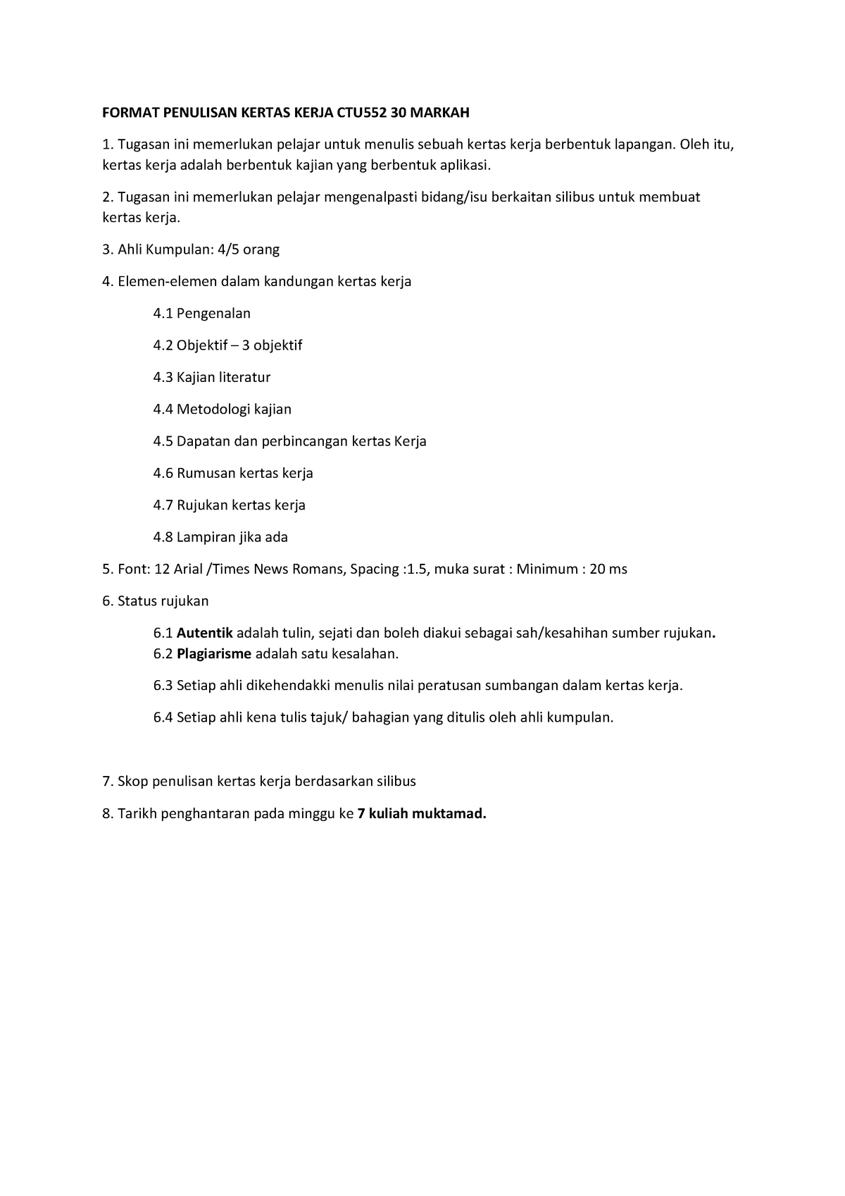 Format K. Kerja CTU552 ODL OKT21 Edaran Pelajar - FORMAT PENULISAN ...