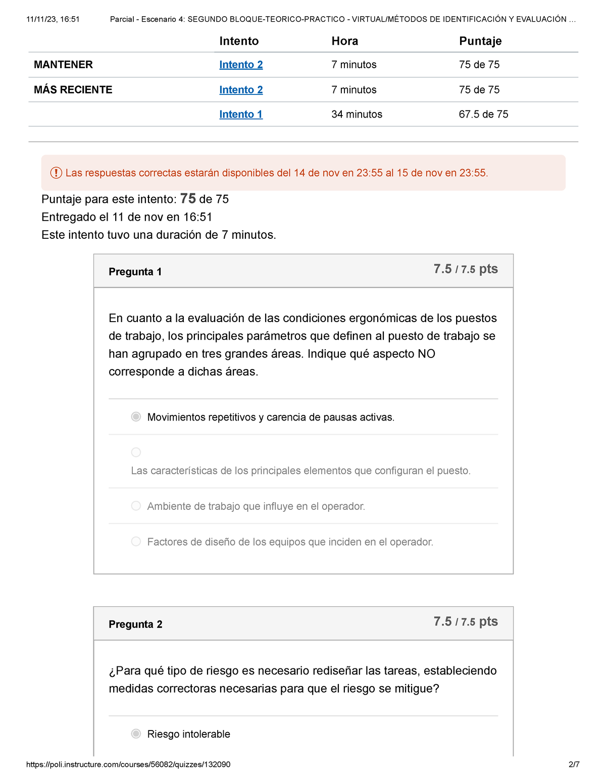 2. Parcial - Escenario 4 - Intento Hora Puntaje MANTENER Intento 2 7 ...